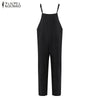 Rompers Womens Jumpsuit 2022 Summer Casual Pockets Sleeveless Strap Long Playsuit Solid Loose Overalls Plus Size