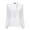 Sexy Women Lace Hollow Out Long Sleeve Blazer Suit Fashion Single Button Slim Solid Coat Outwear Jacket Office blaser