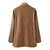 ZANZEA Stylish Women Autumn Solid Blazer Long Sleeve OL PU Leather Jackets Casual Thin Outerwear Oversize Work Coats