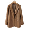 ZANZEA Stylish Women PU Leather Jackets Autumn Solid Blazer Long Sleeve OL Work Coats Casual Thin Outerwear Oversize