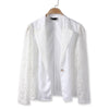 Women Blazer Autumn Slim Top Elegant Sheer Lace One Button Short Design Clothes Blazer Suit Female Workwear Plus Size 3XL