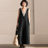 Women Jumpsuits Wide Leg Bib Overalls Summer Sleeveless Long Dungarees Pockets Cotton Linen Loose Solid Rompers Trousers