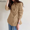 ZANZEA Women's Solid Blazer 2022 Autumn Lapel Coat Office Lady Single-Breasted Cardigan Casual Jackets Female OL Outwear