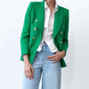 ZATRHMBM 2023 women's spring and summer retro double-row textured blazer Women's jacket