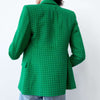 ZATRHMBM 2023 women's spring and summer retro double-row textured blazer Women's jacket