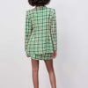 ZATRHMBM 2023 women's spring and summer spot European and American retro green textured double-breasted suit jacket