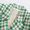 ZATRHMBM 2023 women's spring and summer spot European and American retro green textured double-breasted suit jacket