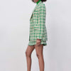 ZATRHMBM 2023 women's spring and summer spot European and American retro green textured double-breasted suit jacket