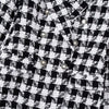 ZATRHMBM Women houndstooth Double Breasted Blazer Vintage Long Sleeve Jacket Coat Casual Ladies Outerwear Stylish Tops