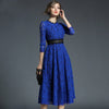ZAWFL 2022 Spring Women's Lace Dresses Floral Crochet Hollow Out Vestido Patchwork Casual Slim Office Party Dress