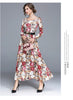 ZAWFL  Elegant S-2XL 2023 Spring  Round Collar Flower Printed Long Sleeve Woman Long Lace Dress