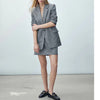 ZBZA Autumn casual and comfortable office white-collar simple style houndstooth slim suit + mini skirt
