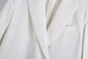 ZCSMLL Women White Blazer Notched Split Long Sleeves Double Breasted Loose Coats Female Clothing 2023 Summer 2R2197