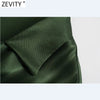 ZEVITY Women Cross V Neck Hem Pleats Solid A Line Satin Dress Office Lady Chic Long Sleeve Side Zipper Slim Mini Vestidos DS8956