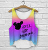 multicolor T-Shirts 3D Print women tank tops & camis printed sleeveless vest girls summer short crop tops irregular