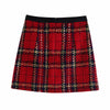 ZHENBAILI Autumn Women Red Suits Plaid Skirt Set Double-Breasted Tweed Plaid Ladies Jacket Slim And Elegant Bust Two Piece