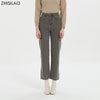 ZHISILAO Gray Straight Cut Jeans Women Vintage High Waist Denim Pants Femme 2022 Long Loose Full Length Trouser