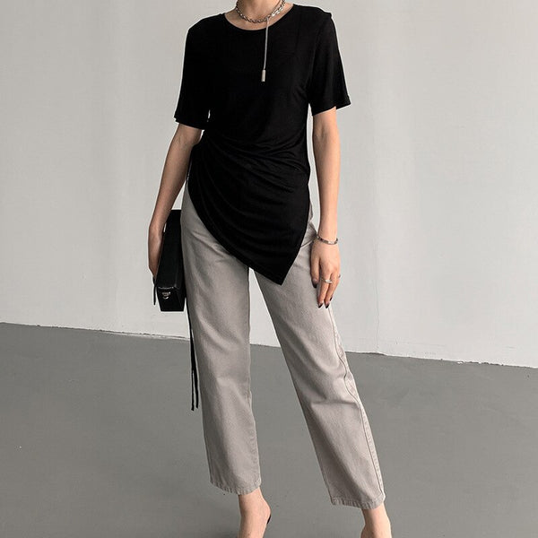 ZHISILAO Smoky Gray Women Jeans Vintage High Waist Straight Denim Pants Boyfriend Jeans 100% Cotton Streetwear 2022