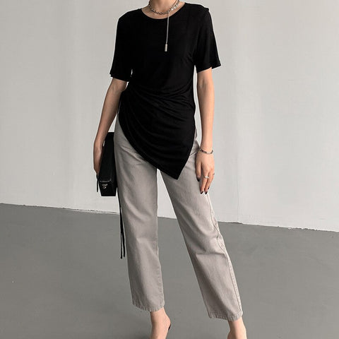 ZHISILAO Smoky Gray Women Jeans Vintage High Waist Straight Denim Pants Boyfriend Jeans 100% Cotton Streetwear 2022