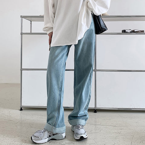 ZHISILAO Straight High Waist Jeans Women Plus Size Vintage Chic Streetwear Wide Leg Denim Pants Jeans 2022 Boyfriend Mom Jeans