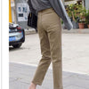 ZHISILAO Stretch High Waist Jeans Women 2022 Slim Khaki Washed Trousers Denim Straight Pants Ankle-length Jeans Beige