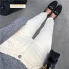 ZHISILAO Tight Beige Bodycon Pencil Jeans Women Retro Slim Elastic High Waist Straight Khaki Ankle-length Denim Pants 2022 Jeans