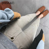 ZHISILAO Tight Beige Bodycon Pencil Jeans Women Retro Slim Elastic High Waist Straight Khaki Ankle-length Denim Pants 2022 Jeans