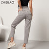 ZHISILAO Vintage Grey High Waist Straight Jeans Pant for Women Loose Cotton Buttons Harem Female Denim Jeans Pantalon Femme 2022