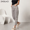ZHISILAO Vintage Grey High Waist Straight Jeans Pant for Women Loose Cotton Buttons Harem Female Denim Jeans Pantalon Femme 2022