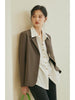 ZIQIAO Commuter Suit Jacket Women Autumn Style Simple High-end Office Lady Necessary Lapel Collar Suits Female Blazer