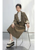ZIQIAO High-end Early Autumn Suit Women 2023 Temperament Elegant Loose Short Coat Half Skirt Women Two-piece Set