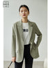 ZIQIAO Japanese Suit Collar Full Regular Sleeve Casual Straight Blazers Office Lady Shoulder Pads Design Single Breasted Jacket