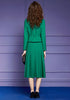 ZJYT Elegant Business Chic Belt Blazer Suits Two Pieces Womens Outfits Office Work Wear Party Dress Sets Jacket and Skirt Green