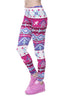 Fashion Women Leggings Tropical Leaves Printing Blue Fitness Legging Sexy Silm Legins High Waist Stretch Trouser Pants