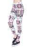 Fashion Women Leggings Tropical Leaves Printing Blue Fitness Legging Sexy Silm Legins High Waist Stretch Trouser Pants