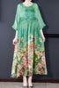 ZUOMAN 5XL Plus Size Loose Mulberry Silk Maxi Sundress 2022 Summer Casual Floral Boho Beach Midi Dresses Elegant Bodycon Party V