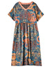 ZUOMAN Summer Print 5XL Plus Size Mulberry Silk Dress Women Elegant Bodycon Party Vestidos Boho Vintage Loose Midi Dresses