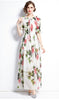 ZUOMAN Women Summer Elegant Floral Dress Festa High Quality Long Maxi Party Robe Femme Runway Designer Chiffon Vestidos