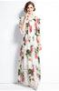 ZUOMAN Women Summer Elegant Floral Dress Festa High Quality Long Maxi Party Robe Femme Runway Designer Chiffon Vestidos