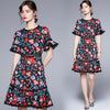 ZUOMAN Women Summer Floral Dress Festa Female  Elegant Trumpet Party Robe Femme Vintage Designer Short Vestidos