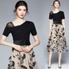 ZUOMAN Women Summer  Embroidery Dress Festa High Quality Elegant Mesh Party Robe Femme Vintage Designer Black Vestidos