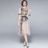 ZUOMAN Women Summer  Embroidery Mesh Dress Festa High Quality Long Elegant Party Robe Femme Vintage Designer Vestidos