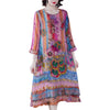 ZUOMANBoho Floral Mulbery Silk Beach Midi Dresses Summer Print 4XL Plus Size Loose Sundress Women Elegant Bodycon Party Vestidos