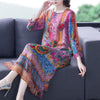 ZUOMANBoho Floral Mulbery Silk Beach Midi Dresses Summer Print 4XL Plus Size Loose Sundress Women Elegant Bodycon Party Vestidos