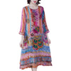 ZUOMANBoho Floral Mulbery Silk Beach Midi Dresses Summer Print 4XL Plus Size Loose Sundress Women Elegant Bodycon Party Vestidos