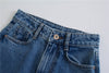 ZXQJ Women Solid Jeans 2022 Autumn Ladies Casual Loose High Waist Straight Pants Female Loose Pocket Blue Denim Pants