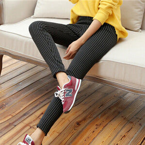 Warm Stripe Thick Slim Jeggings Leggings Foe Women Winter Velvet Fleece Linede Black Workout Leggings MF3657412