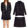 Za 2022 2 piece set women Blazer Suit Two Pieces Set Woman Office Skirts Set Casual Double Breasted Blazer Set tailleur femme