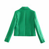 Za 2022 Autumn Women Green Skirt Suit 2 Piece Set Female Jacket Office Lady Blazer Skirt Sets CD8160