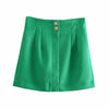 Za 2022 Autumn Women Green Skirt Suit 2 Piece Set Female Jacket Office Lady Blazer Skirt Sets CD8160